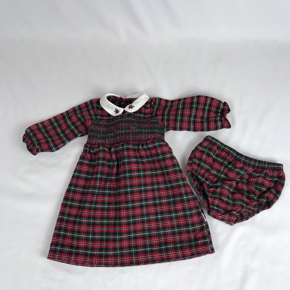 Little Me Other - Toddlers Flannel Long Sleeve Dress & Bloomers 12M